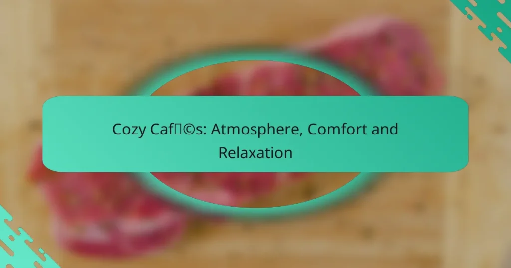 Cozy Cafés: Atmosphere, Comfort and Relaxation