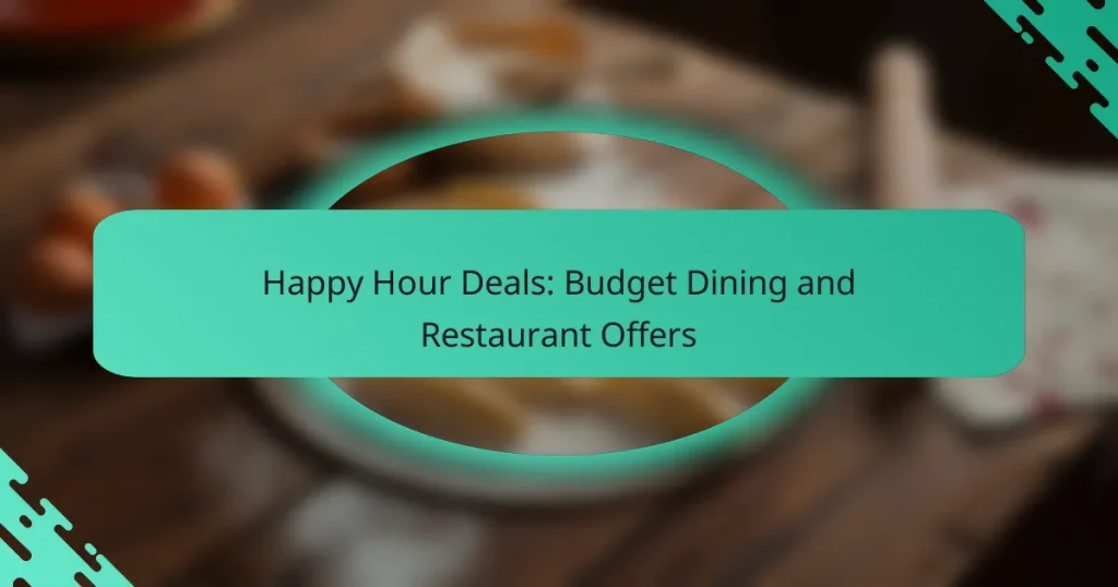 Happy Hour Deals: Budget Dining and Restaurant Offers