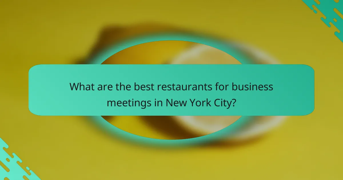 What are the best restaurants for business meetings in New York City?